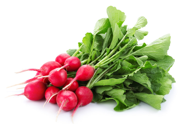 red radish tops