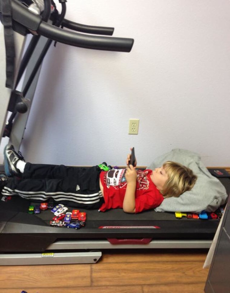 "Jax is really putting the treadmill at my office to good work," Kylie Ludwig writes.