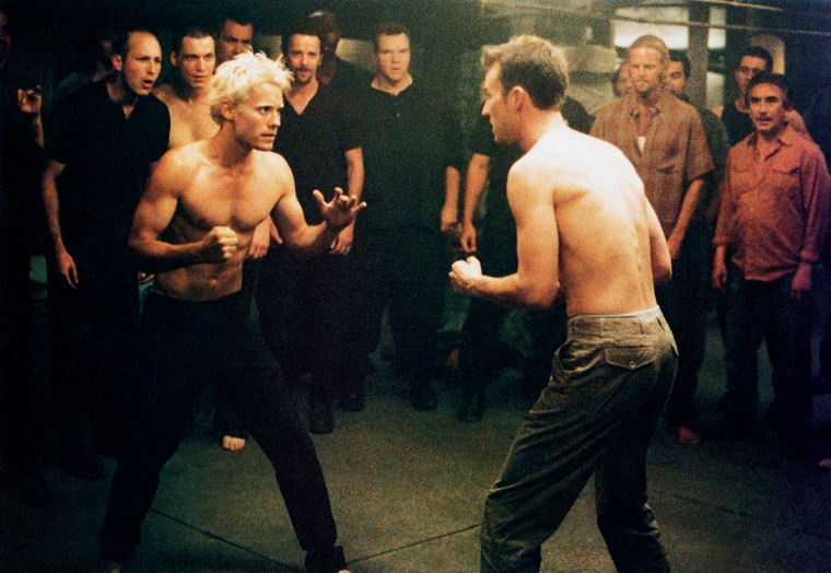 'Fight Club," from left, Jared Leto, Edward Norton