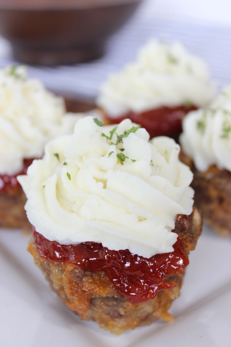 Mini mashed potato topped meatloaves