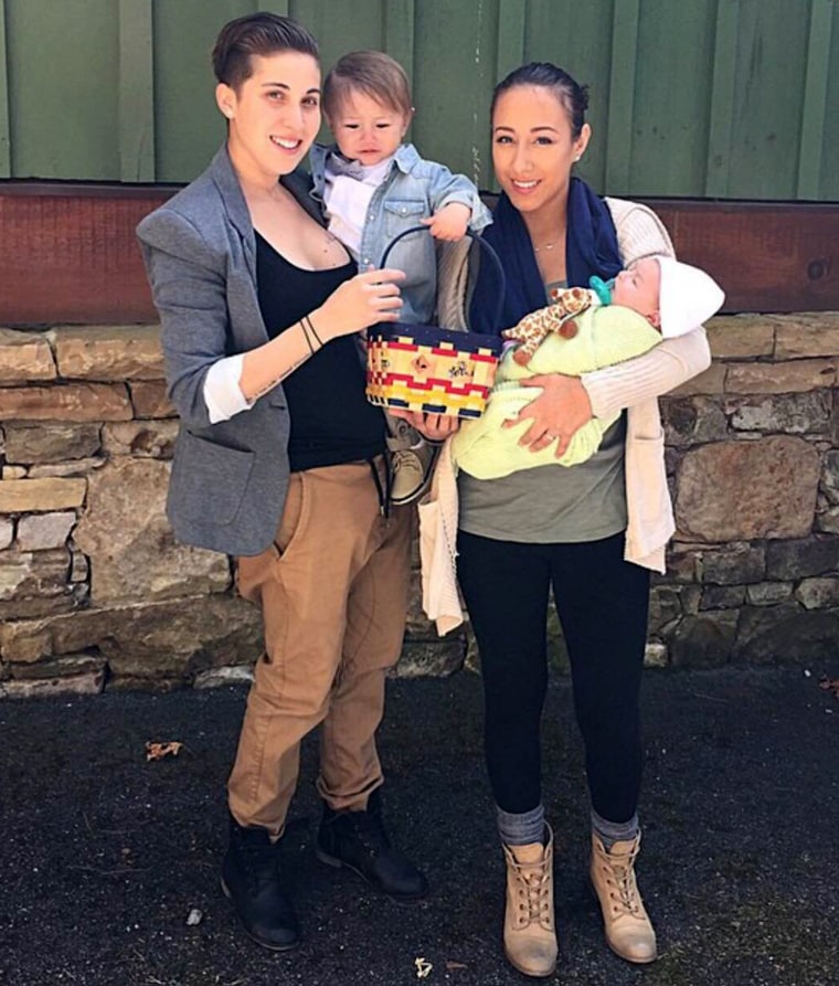 Lesbian couple share being pregnant