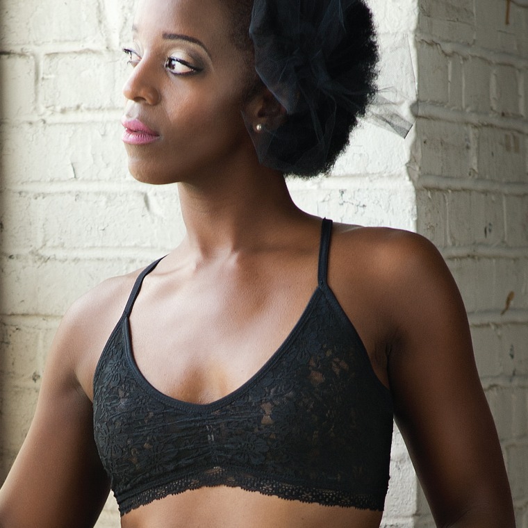 AnaOno black lace racerback bra.