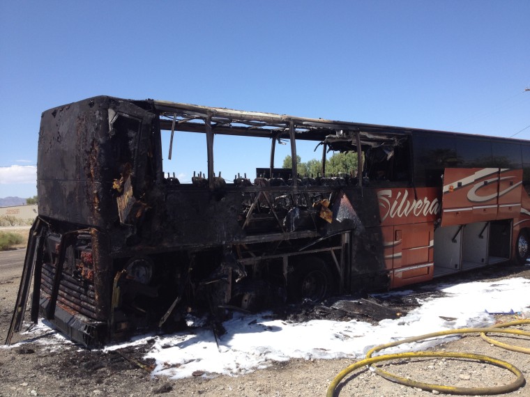 IMAGE: Burned-out bus near Needles, California
