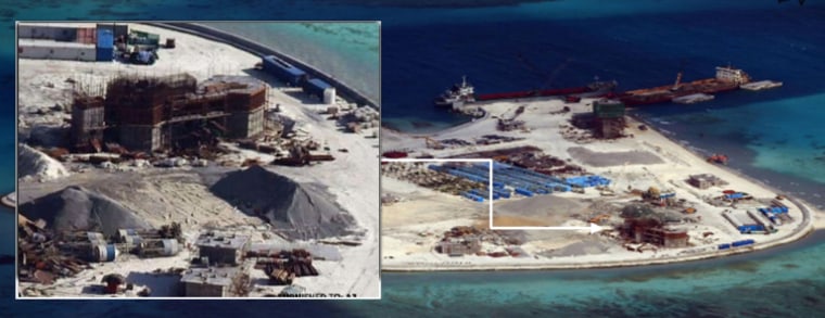 Chinese reclamation activities in the South China Sea.