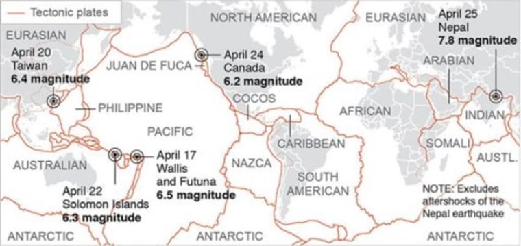 Image: Recent earthquakes