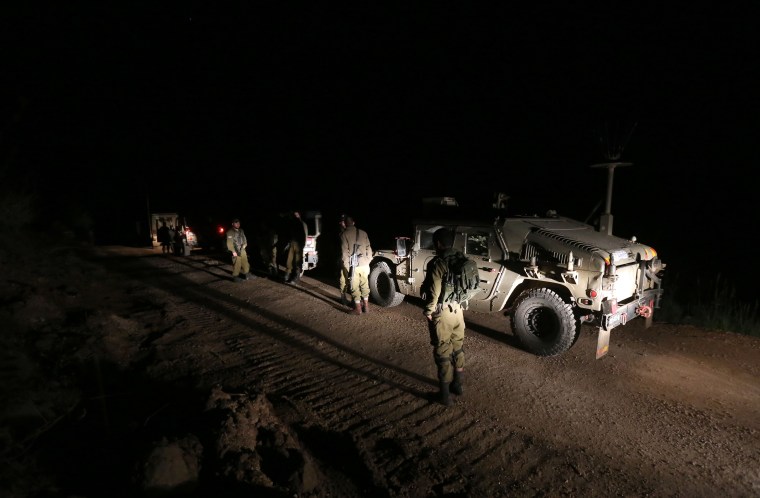 IMAGE: Israeli soldiers patrol on the Israeli-Syrian border near Majdal Shams