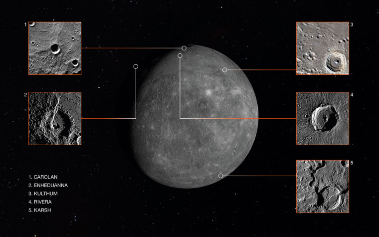 Image: Mercury craters