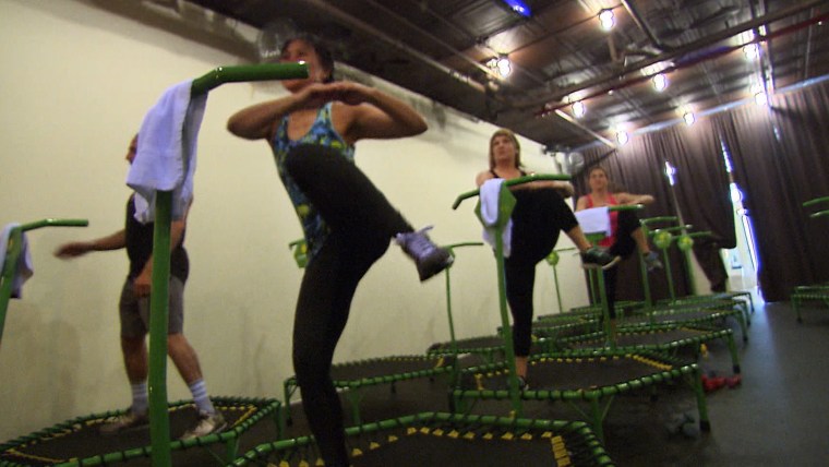 Trampoline fitness class