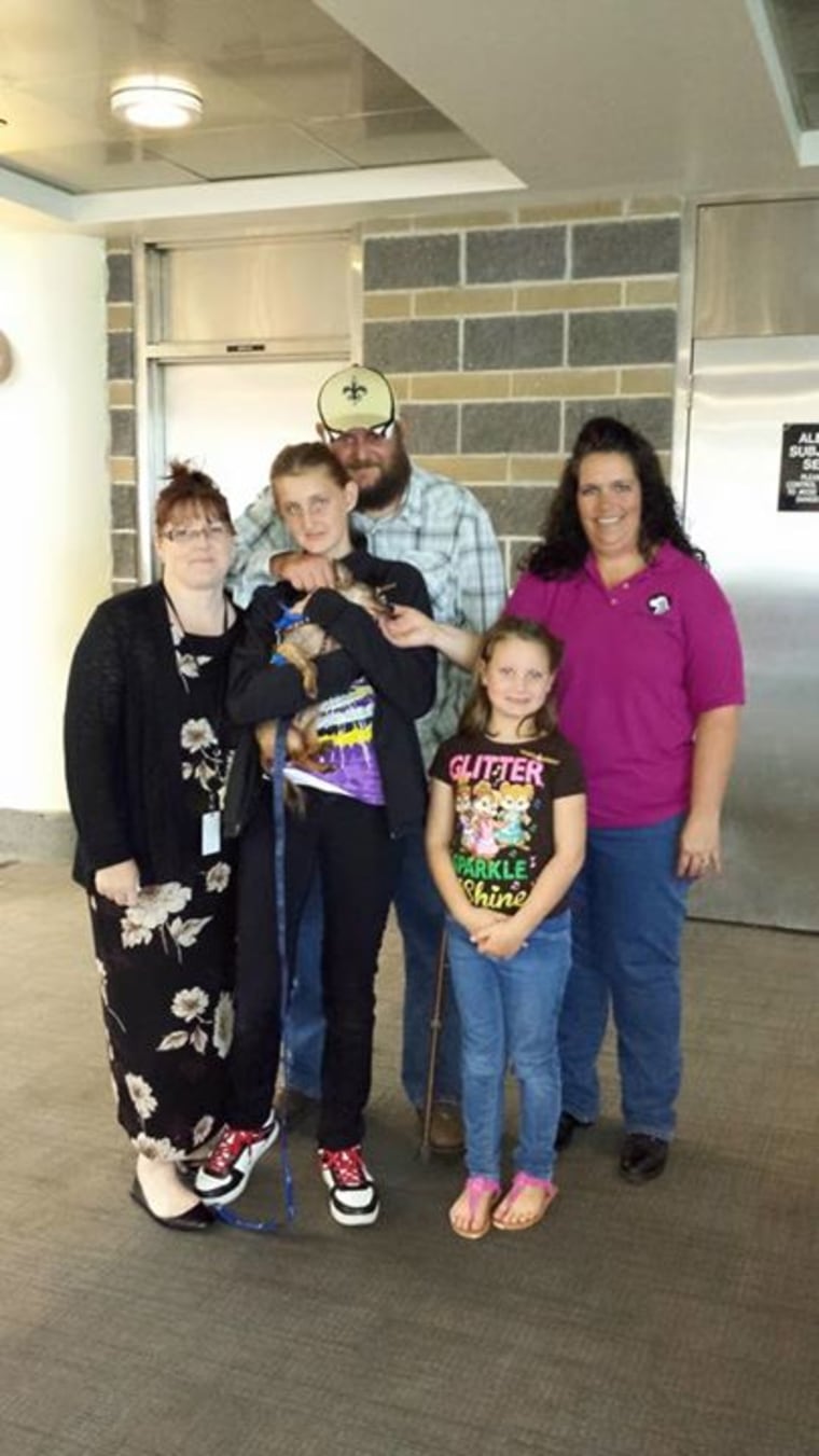 Sam was reunited with his family in New Orleans on April 29.