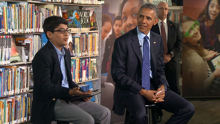 President Obama interrupted by bold kid