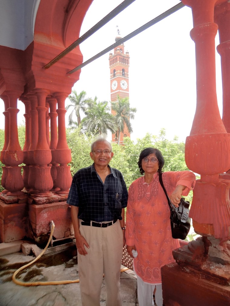 On holiday to Lucknow in July 2013 (with her husband, Ajoy Bhattacharjya)