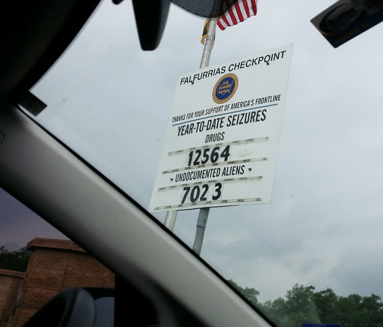 Image: A checkpoint post in Falfurrias, Texas