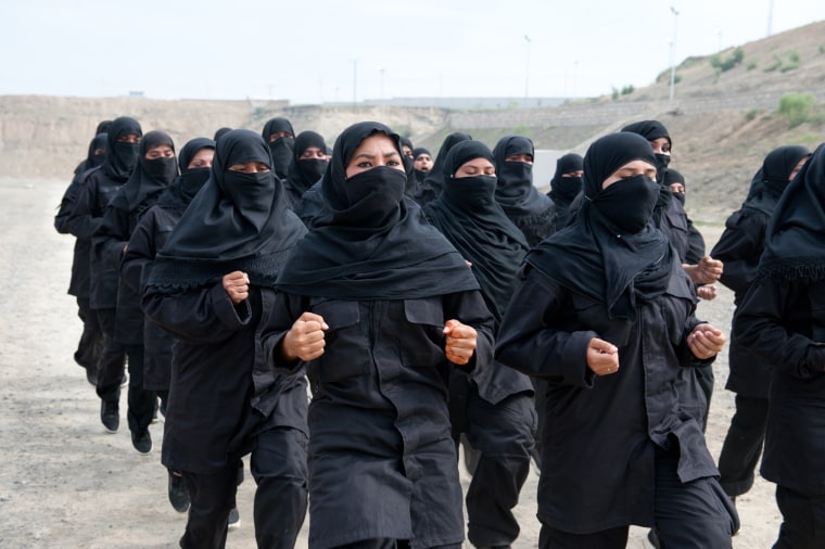 Elite female commandos recruited to fight the Taliban train in Nowshera, Pakistan