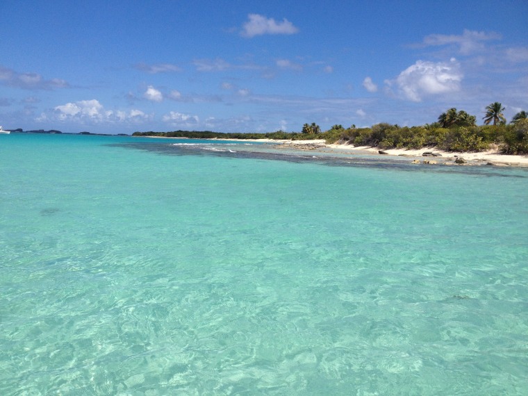 A picture of the waters off Icacos, a tiny island off the coast of Puerto Rico.