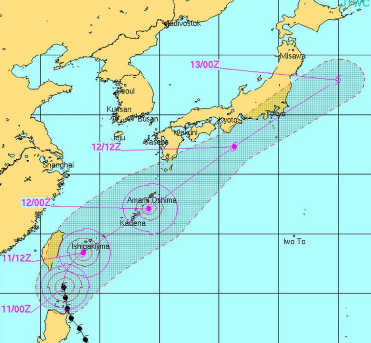MAP: Path of Typhoon Noul