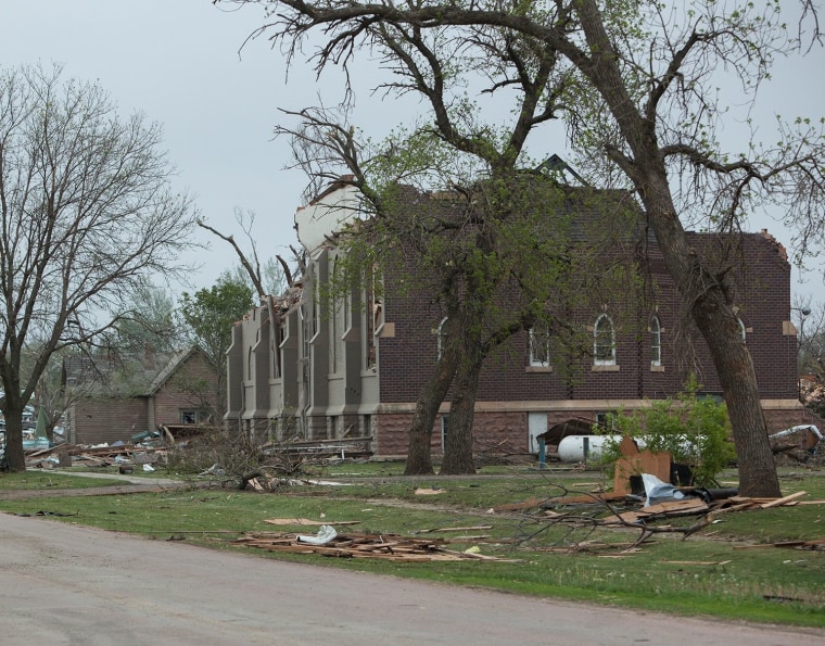 IMAGE: Delmont, South Dakota, church destroyed by a tornado