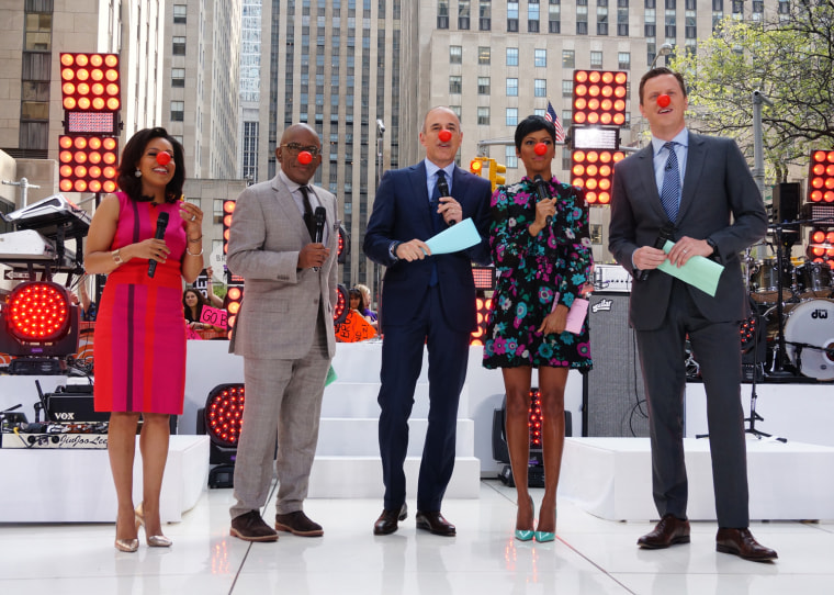 Matt Lauer announces Red Nose Day on the TODAY plaza