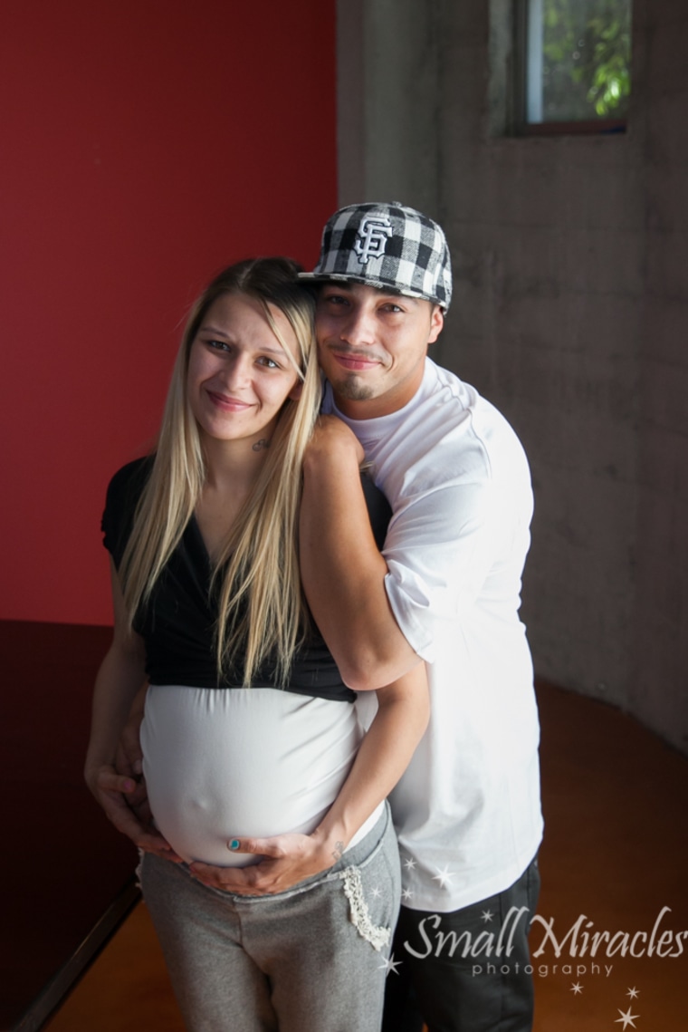 Keri Vaca photographs pregnant women for free at the Homeless Prenatal Program in San Francisco.