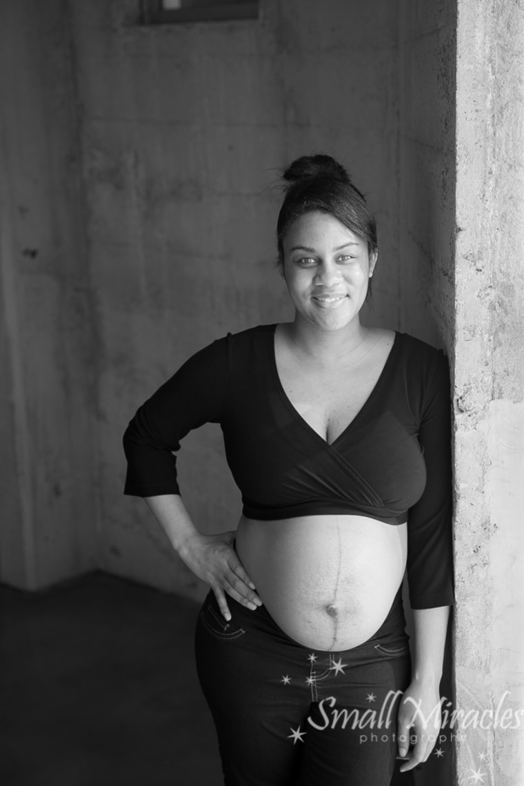 Keri Vaca photographs pregnant women for free at the Homeless Prenatal Program in San Francisco.