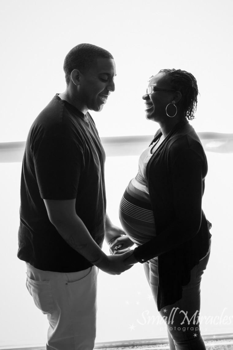 Keri Vaca photographs pregnant women for free at the Homeless Prenatal Program in San Francisco.