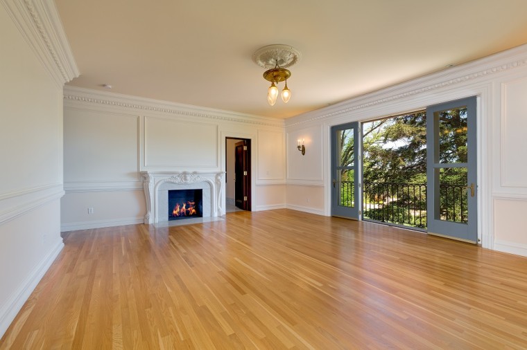 The mansion's master bedroom after the renovation.