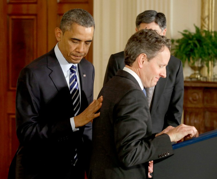 Image: Barack Obama and Timothy Geithner