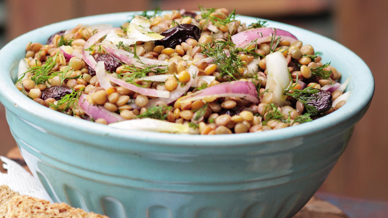 Lentil Salad with Fennel, Onions and Lots of Herbs