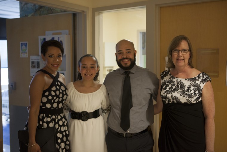 Selenis Levya, her daughter Alina, Arnol Levya, and Montefiore Hospital's Meghan Kelly attend the May 9 event.