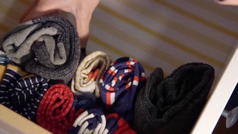 Image: socks folded the Konmari way