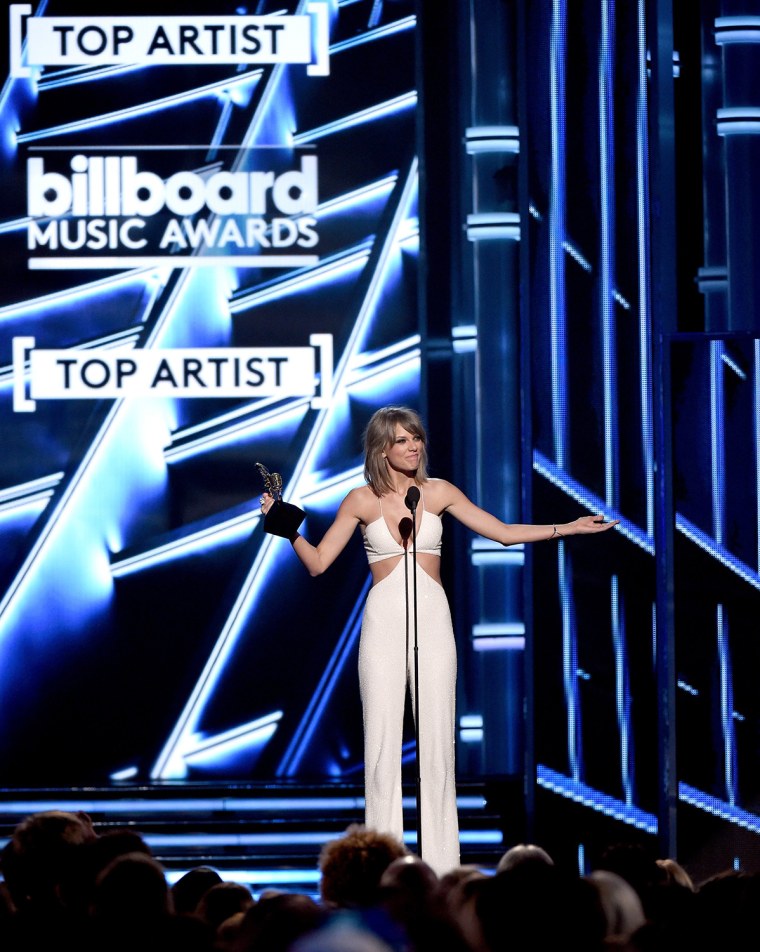 Taylor Swift accepts the Top Artist award onstage during the 2015 Billboard Music Awards