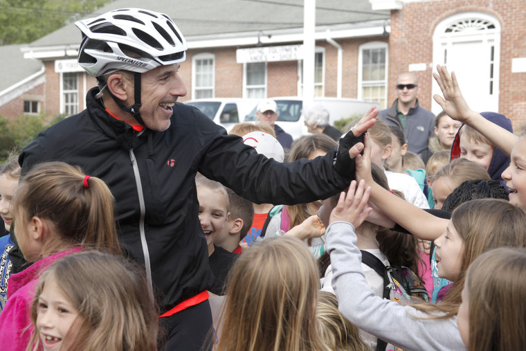 Matt Lauer on Red Nose Day bike ride