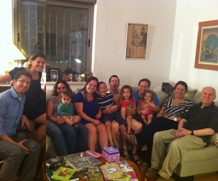 Professor Sydney Engelberg, on far right, shown with his wife, children and grandchildren.