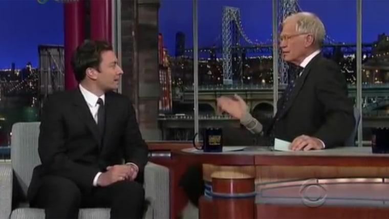 Jimmy Fallon with Dave Letterman