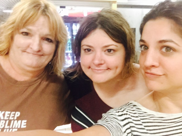 Leslie Parker, left, is the biological mother of long lost sisters Katy Olson and Lizzie Valverder. Olson and Valverder met unexpectedly when they were both in a Columbia University writing class.