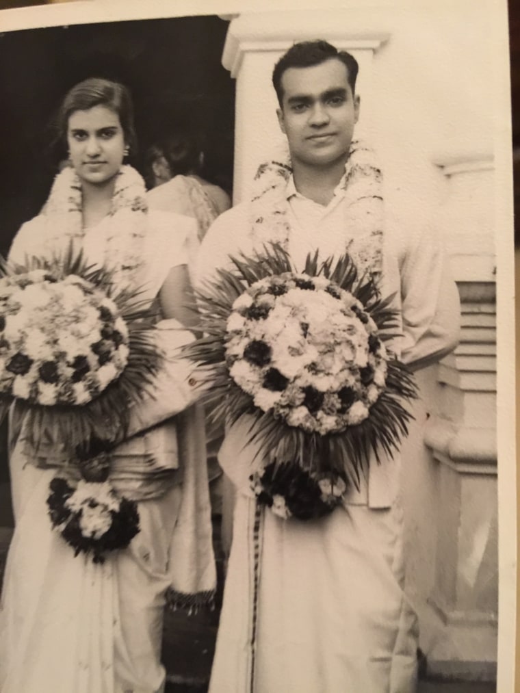 Thomas and Remani Mathew on their wedding day in October 1966