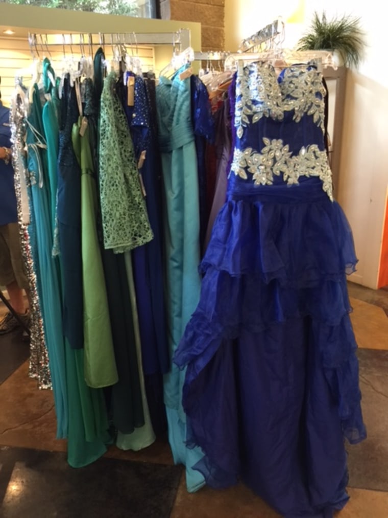 Some suspect these bridesmaids dresses were left behind intentionally!