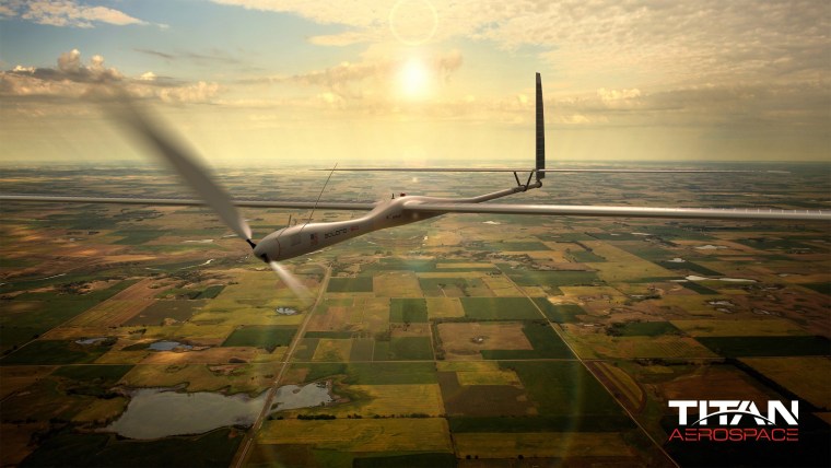 Image: Artist rendering of a Solara 50 drone from Google's Titan Aerospace