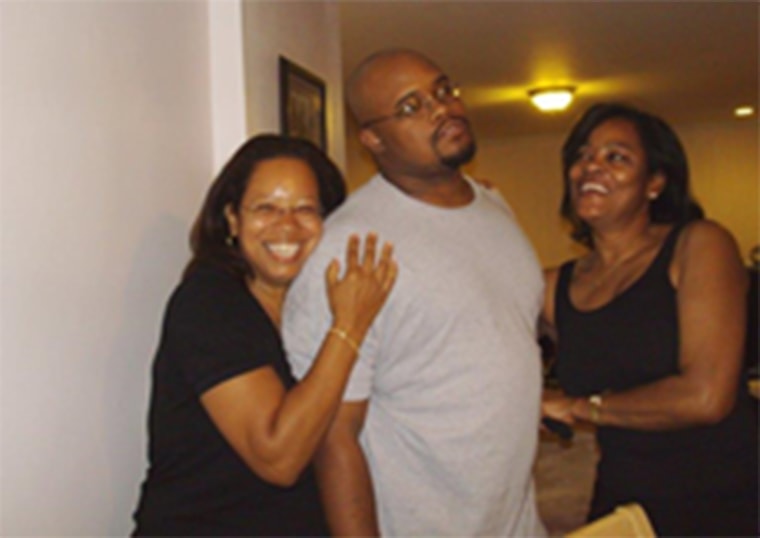 Jermaine McBean with two of his aunts