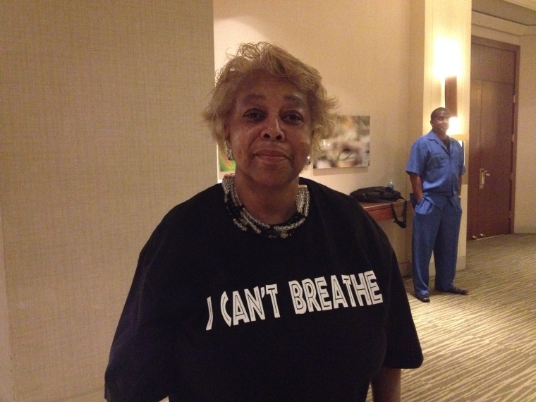 Jeanette Williams was so moved by Eric Garner's being killed by a police chokehold that she had this T-shirt made.