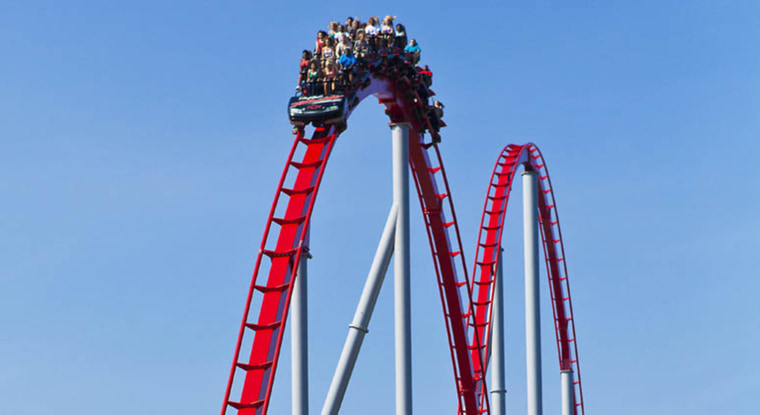 The Intimidator roller coaster at Carowinds amusemt park in Charlotte, North Carolina