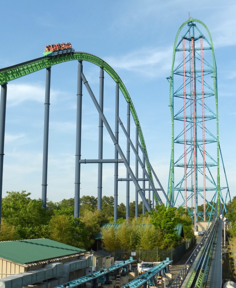 The Kingda Ka roller coaster at Six Flags Great Adventure &amp; Safari in Jackson, New Jersey