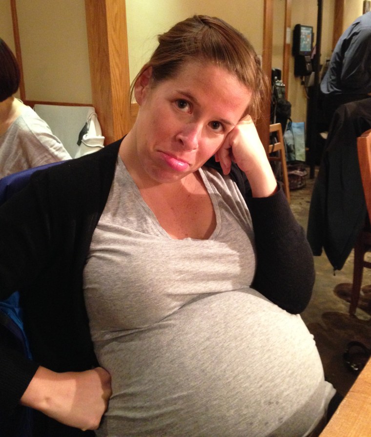 Out to dinner, 35 weeks pregnant