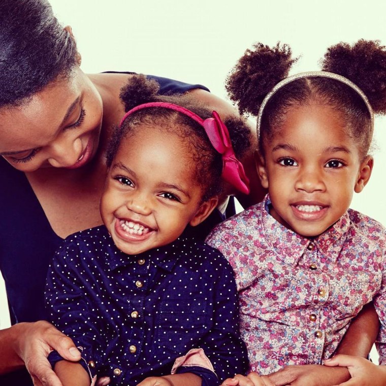 Angelica Sweeting with her daughters Sophia, 4, and Sydney, 2.