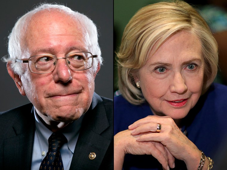 Democratic presidential candidates Sen. Bernie Sanders and Hillary Clinton. 