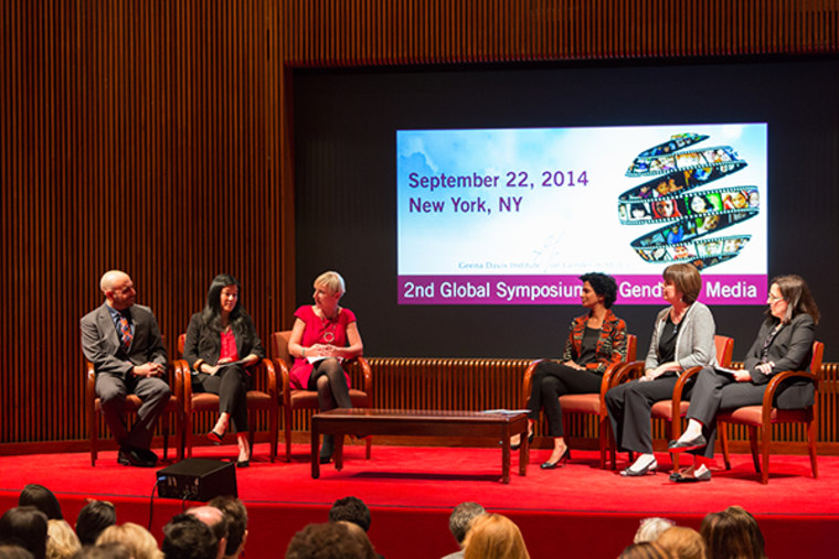 Wang at the 2nd Global Symposium on Gender in Media, in New York, September 2014.