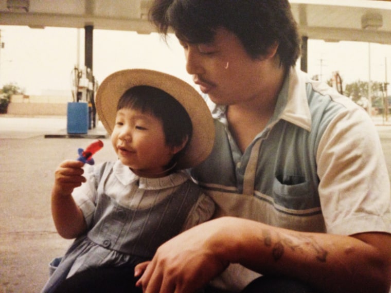 Diana Kim with her father, 1988.