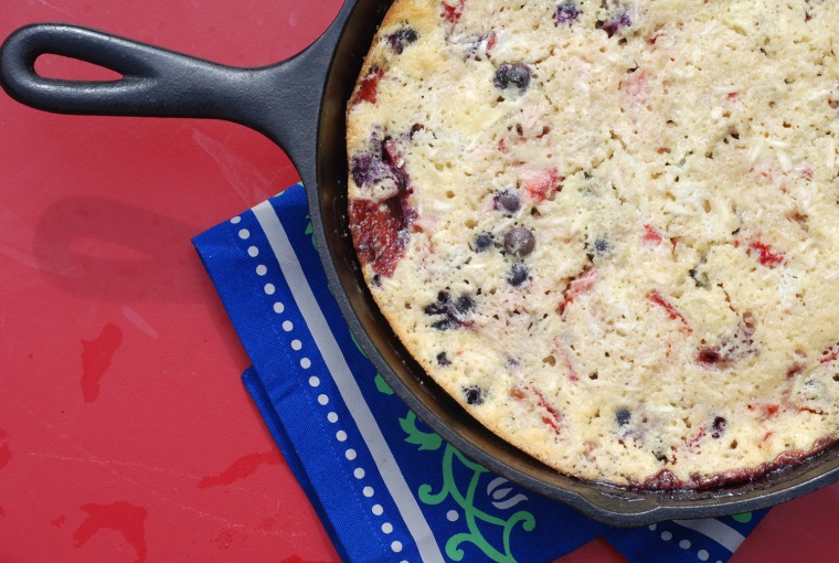 Grilled red, white and blue cobbler