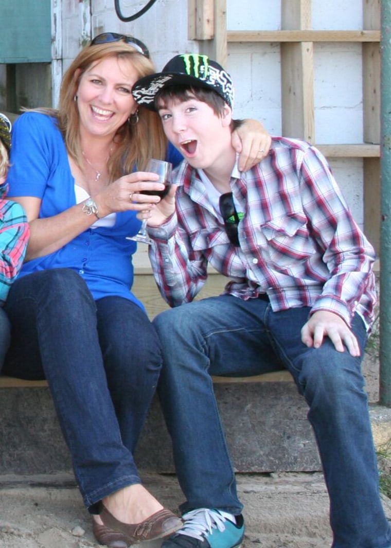 Kim LeBlanc and son, Tyler, who was killed in an accident at the age of 18