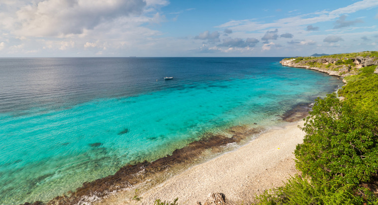 Landmark location on Bonaire for snorkeling, Dutch Caribbean Island.