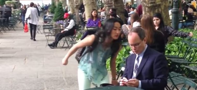 Comedian SJ Son spent an hour harassing men in a New York park with her comedic partner Ginny Liese, documenting the male reaction to what the duo call "drive-by harassment."